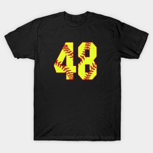 Fastpitch Softball Number 48 #48 Softball Shirt Jersey Uniform Favorite Player Biggest Fan T-Shirt